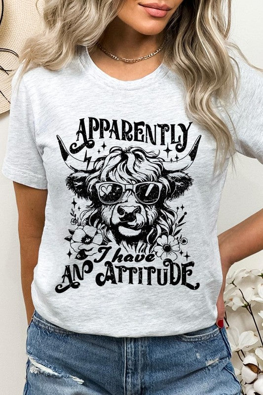 Attitude Western Cow Funny Graphic T Shirts
