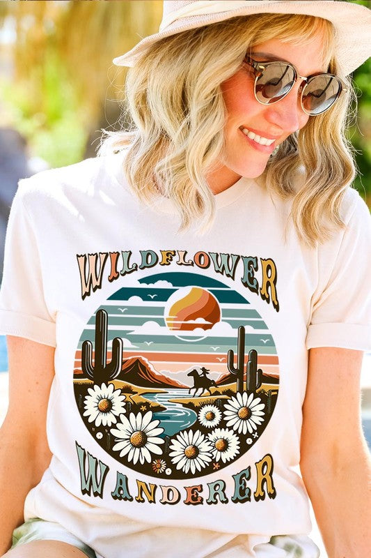 Wildflower Wanderer Desert Graphic T Shirts