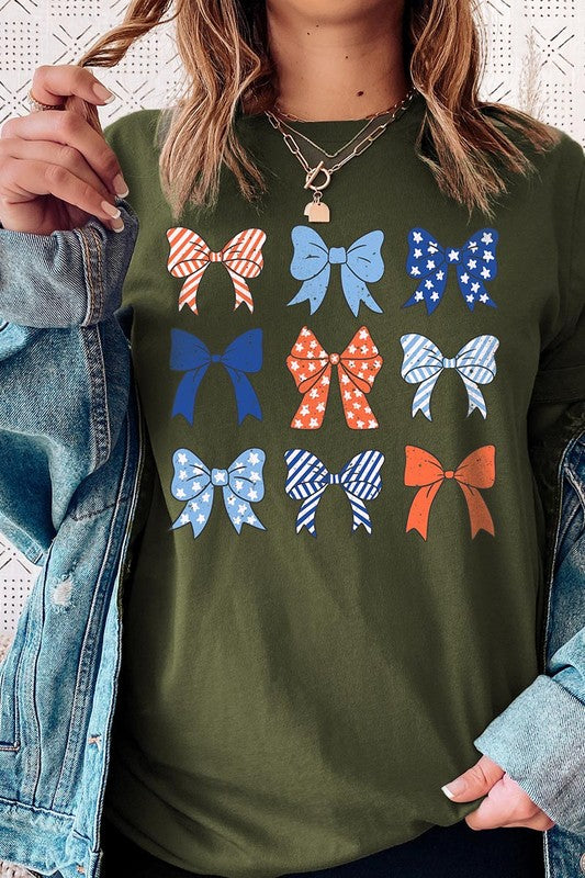 Bows Ribbons Fourth Of July Graphic T Shirts