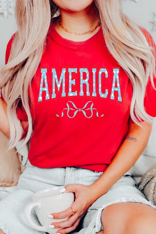America Ribbon Graphic T Shirts