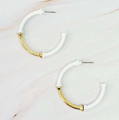 Color Coated Bamboo Hoop Earrings